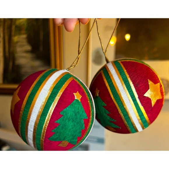 Handcrafted Christmas Tree & Star Ornaments Set Of 2 - Picture 2 of 5